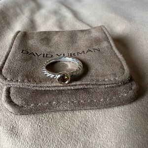David Yurman petite cable ring. Citrine stone.